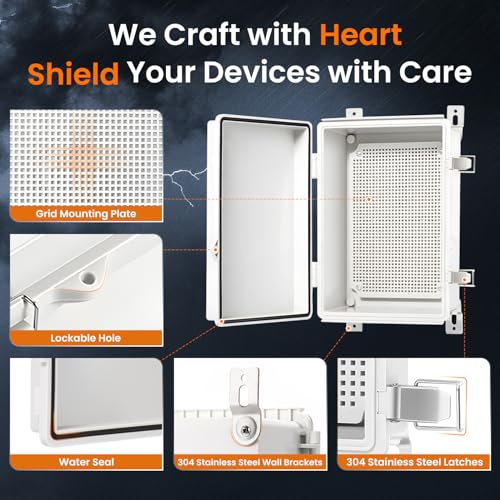 QILIPSU Waterproof Outdoor Electrical Junction Box 11.2x7.7x5.1 Inches Grey