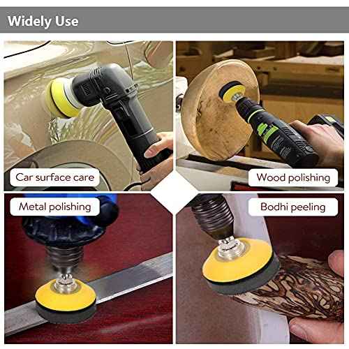 Yakamoz 2 Set 2-Inch Hook and Loop Sanding Backing Pad with Soft Foam Layer Buffering Pad for Drill Air Die Grinder Sander Rotary Tool, 1/4" Shank Adapter Included