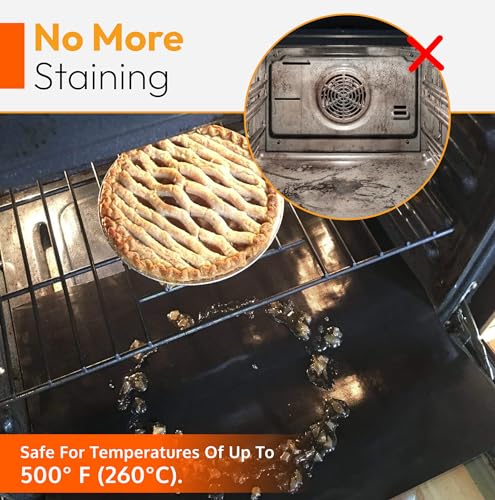 ThreadNanny 2 Pack 17x25 Oven Liners - Thick Non-Stick Heat-Resistant Mats, BPA/PFOA Free