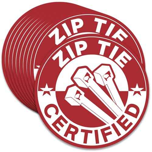 GRITKULTURE Zip Tie Certified Decal 10 Pack for Carpenter Technician Mechanic Electrician DIY Construction 2" Hard Hat Sticker Die-Cut Vinyl Sticker for Water Bottle Tumbler Laptop Cars