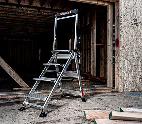 Little Giant Ladders, Jumbo Step, 4-Step, 3 foot, Step Stool, Aluminum, Type 1AA, 375 lbs weight rating, (11904), Gray
