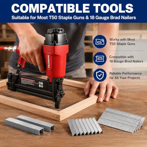 Heavy Duty Galvanized Staples & Brad Nails Kit for Upholstery & Carpentry - 7500 Count