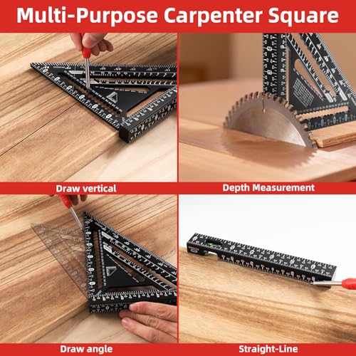 7inch Rafter Square with Level Vial, Heavy Duty Multi-Purpose