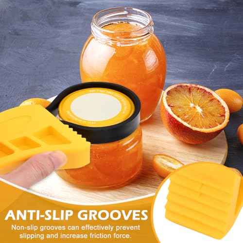 Tookie Strap Wrench Set, 2pcs Adjustable Rubber Oil Filte-r Wrench with 4pcs Jar Opener Gripper Pad, Pipe Wrench Universal Spanner Jar Opener for Weak Hands, Plumbers(Yellow+blavk)