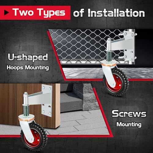 8 Inch Heavy Duty Fence Gate Wheel 600lb Capacity for Metal Tube Gates with 360 Degree Rotation Spring Loaded Caster Includes Screws and Screwdriver Durable Wheel for Smooth Gate Operation (Silver)