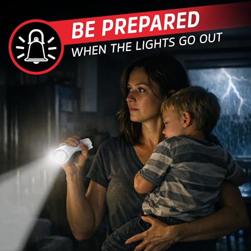 Energizer Auto-On Rechargeable LED Emergency Flashlights 3-Pack White for Power Outages