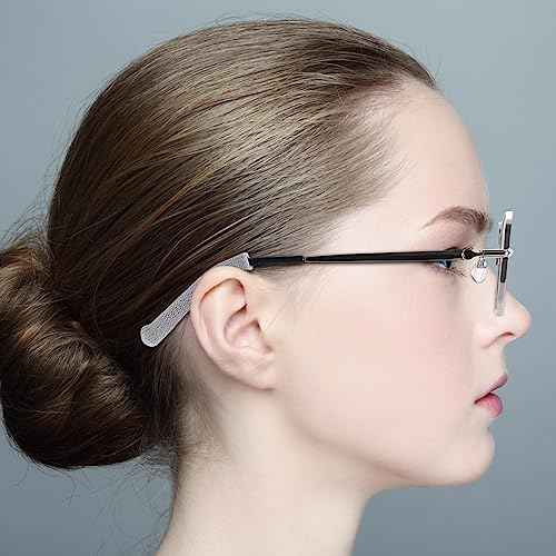 Anti-Slip Elastic Comfort Eyeglasses Temple Tips Sleeve, Soft and Well-Fitting Glasses Ear Cushion, Microstructured Fabric Glasses Ear Grip, Knitting Eyeglass Arm Cushion - Black 3 Pairs