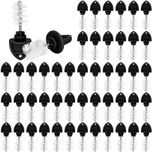 Nuenen 50 Pack Beer Tap Cleaning Brushes in Black - Stainless Steel & Nylon, Bar & Restaurant Use