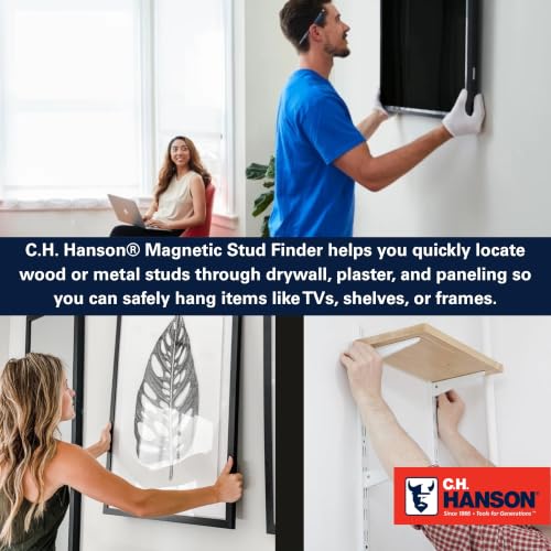 Magnetic Stud Finder with Built-In Level - No Batteries Needed, Detects Nails & Screws Behind Drywall