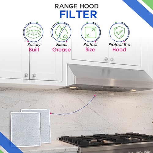 Stove Vent Filter 9.9 x 11.6 in – Fits Nutone Broan 97007894 (Variation 2), Aluminum Range Hood Filter