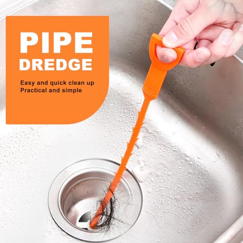 QUIUMES 4-Pack 20 Inch Flexible Drain Snake Clog Remover for Hair & Debris