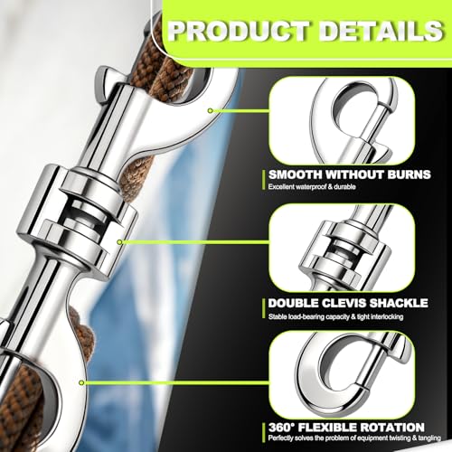 12 Pack Zinc Alloy Double Ended Bolt Snap Hooks 4.7 Inch, Silver - Heavy Duty Pet & Outdoor Gear Hardware