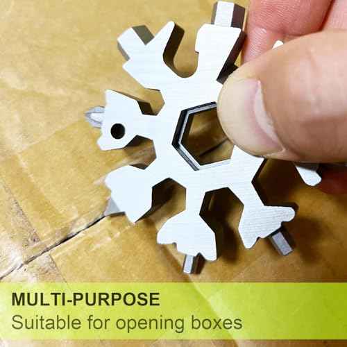 Stocking Stuffers for Men, Snowflake Multitool 2PCS 18 in 1 Stainless Steel Snowflake Multi Tool, Cool Gadgets for Outdoor Travel Camping Daily