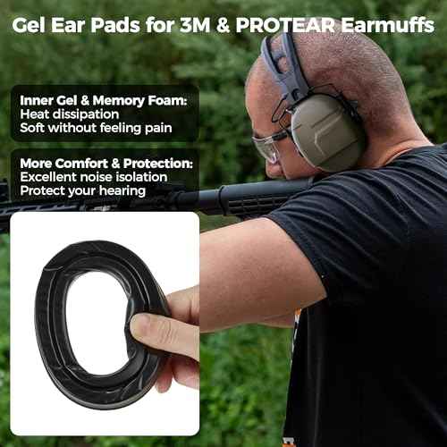 Soft Gel Ear Pads for 3M WorkTunes Series,Compatible with Peltor Sport RangeGuard TAC100 300 500 Shooting Range Earmuffs,Gel Ear Cushion,Hearing Protection Replacement Gel Ear Cups
