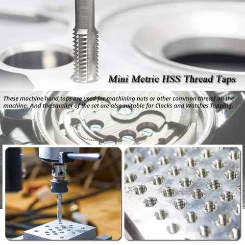 Fixinus 7 Piece Metric Thread Tap Set, HSS Tapping Tool Set M3 M4 M5 M6 M8 M10 M12 Hand Tap Set
