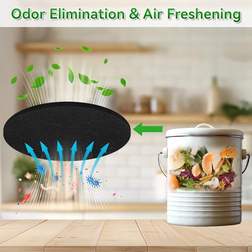 12 Pack 6.7 Inch Charcoal Filter for Kitchen Compost Bin Countertop Bucket