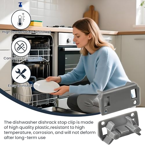 WPW10195622 Dishwasher Rack Stop Clip 2Pack for Whirlpool & Kenmore