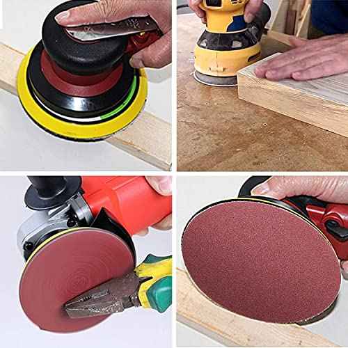 Utoolmart 6-inch PSA Sanding Discs, 5 Each of 80/100/120/180/240/400 Grit, Aluminum Oxide Self Stick Adhesive Round Shape Sandpaper for Random Orbital Sander Wood Metal Auto Dry Polishing, 30 Pcs