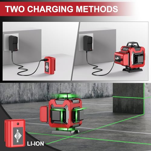 WEIDDW Laser Level 360° Green Cross Line Self-Leveling Measuring Tool - Variation L