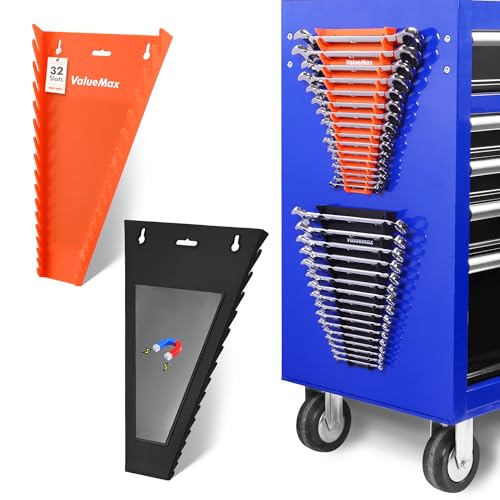 ValueMax 2-Pack Wrench Organizer 32-Slot - Magnetic Wall Mount, SAE & Metric