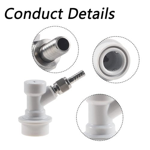 Cornelius Keg Ball Lock Disconnect - LUCKEG Brand Ball Lock Gas Disconnect 1/4 MFL with Swivel Nuts, 2 Free Worm Clamps for Homebrewing