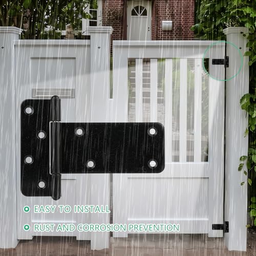 Wmebee Black 5-inch Heavy Duty Gate Hinges Pack of 4 - 260 Lb Capacity