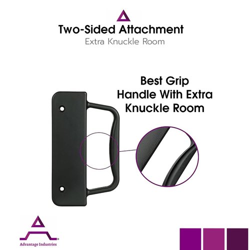 ADVANTAGE INDUSTRIES Nylon Gate Handle | Best Grip/Extra Knuckle Room | Left & Right Reversible | Sturdy Design w/Easy Alignment | Heavy Duty Outdoor Gate Pull | Aluminum & Vinyl/PVC 1Pack - Black
