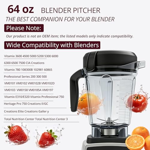 64oz Vitamix Blender Pitcher Replacement Cup - Sqalvox