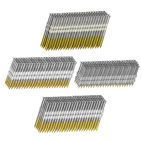 SITLDY 21° Galvanized Framing Nails 4 Sizes, 400 PCS - Heavy Duty Construction Fasteners