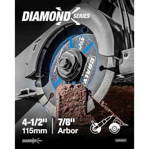 CRALY 4-1/2 Inch Super Thin Segmented Diamond Blade, 7/8 in Arbor, 4.5'' Diamond Stone Blade for Angle Grinder & Masonry Saw, Diamond Cutting Wheel for Cutting Concrete, Brick, Granite, Block