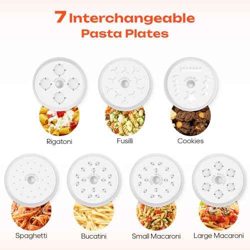 Gourmet Pasta Press Attachment for KitchenAid Stand Mixers, Pasta Attachment for Kitchen Aid Mixer Attachments with 7 Interchangeable Pasta Plates, Pasta Maker by HOZODO