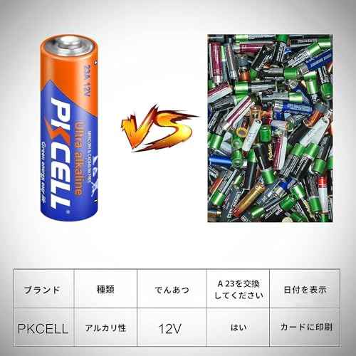 PKECLL 23A 12 Volt Battery, 15 Pack A23 Battery for Garage Door Openers Ceiling Fan Remotes Doorbells (15 Pack)