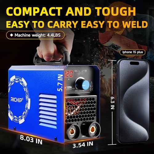 RILAND Stick Welder, 110V Portable ARC Welding Machine ? 4.4lb Lightweight, Hot Start, Anti-Stick & Overload Protection for Home DIY, Metal Repair, Workshop Use