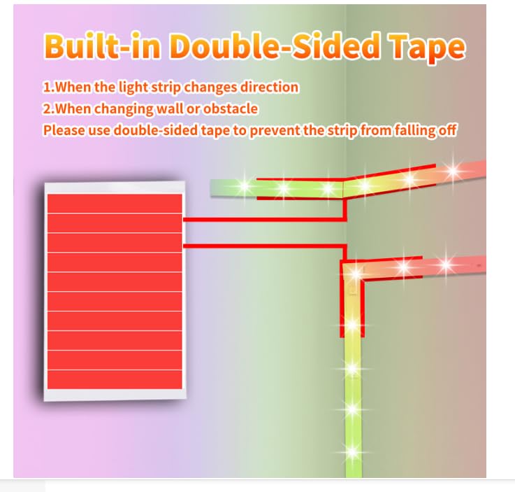 NBBUFF 50ft RGB LED Strip Lights for Bedroom with Remote & App Control, Music Sync