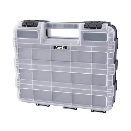 Double-Sided Small Parts Organizer – 30 Compartments with Removable Dividers, Heavy-Duty Latches