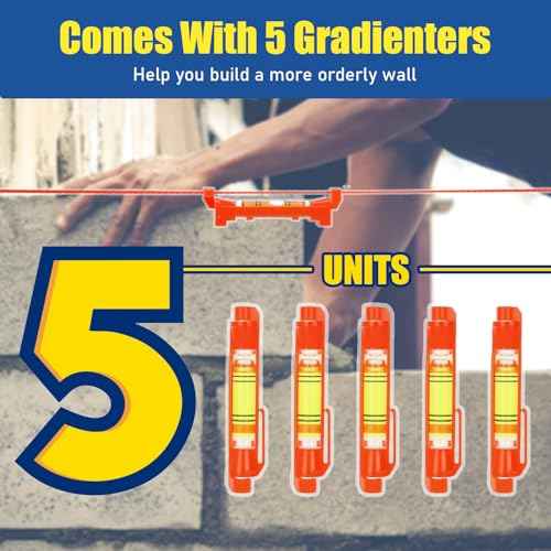 LURKA Mason Line String,#18 540 Feet Braided Construction Nylon Line with 5 Built-in Levels and Spool Fluorescent String Line for Precision Work, DIY, and Gardening (Fluorescent Pink)