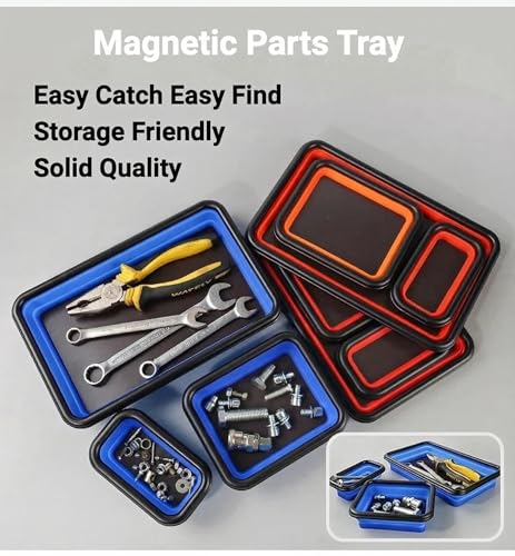 ZOLOTI Red Collapsible Magnetic Parts Tray Set – 3 Sizes