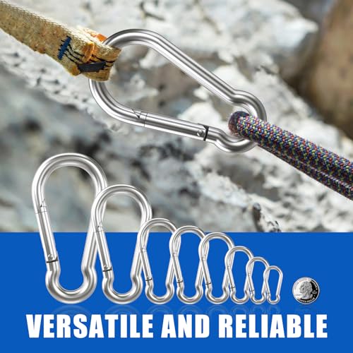 KINLINK M4 1.57 Inch Small Metal Carabiner Clips 32 Pack - Spring Snap Hooks