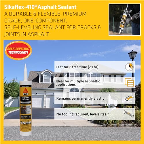SIKA Sikaflex-410 Self-Leveling Asphalt Crack Sealant - Black, 9 fl oz