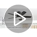 Ohniyou 52'' Low Profile Black Ceiling Fan with Lights, Remote & App Control
