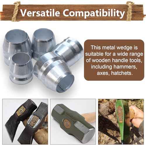21 PCS Round Axe Handle Wedge Safety Metal Wedge Hammer Handle Wedges for Axe Hammer Sledge (0.31/0.39/0.47 Inch)