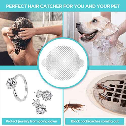 25 Pack, Disposable Shower Drain Hair Catcher Mesh Stickers