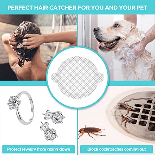 3.5 Inch Disposable Shower Drain Hair Catcher Mesh Stickers - 25 Pack