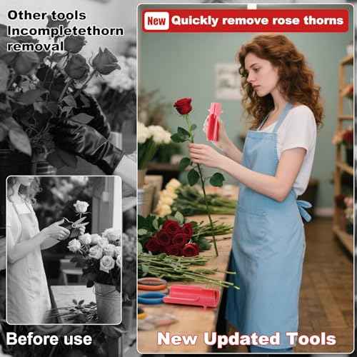 Rose Thorn Stripper Tool,Rose Stripper,Thorn Stripper,Flower Thorn Remover,Thorn Remover for Roses,Flower Bouquet Accessories (Pink)