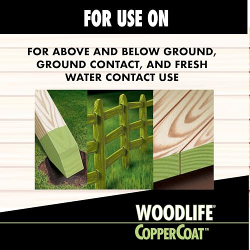 Wolman Woodlife CopperCoat Green Wood Preservative Quart, Eco-Friendly Insecticide & Fungicide for Exterior Wood