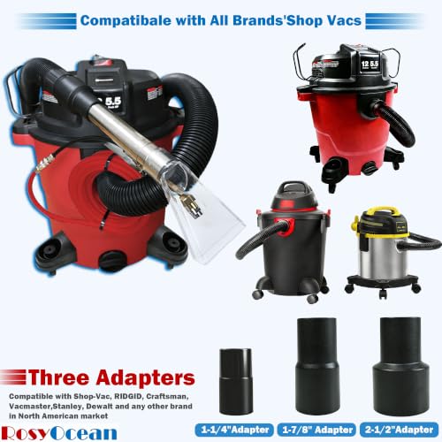 RosyOcean Shop Vac Extractor Tool with Spray Nozzle & Water Hose - Carpet & Upholstery Cleaning Attachment