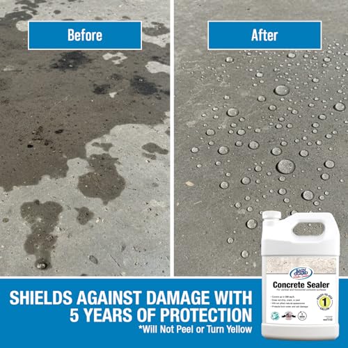 Rain Guard 1 Gallon Concrete Sealer - Natural Finish, Deep Penetrating Waterproofing