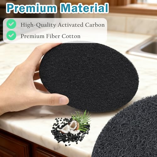 NewKe 6 Pack Natural Charcoal Filter Refills for Chef'n EcoCrock – Oval Odor Filters
