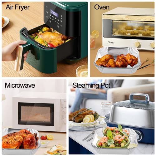 Air Fryer Liners, 100Pcs Aluminum Foil Air Fryer Disposable Paper Liner