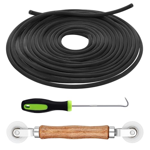 MEWTOGO 3-in-1 Screen Repair Kit with 0.14in x 32.8ft Spline, Screen Roller & Hook